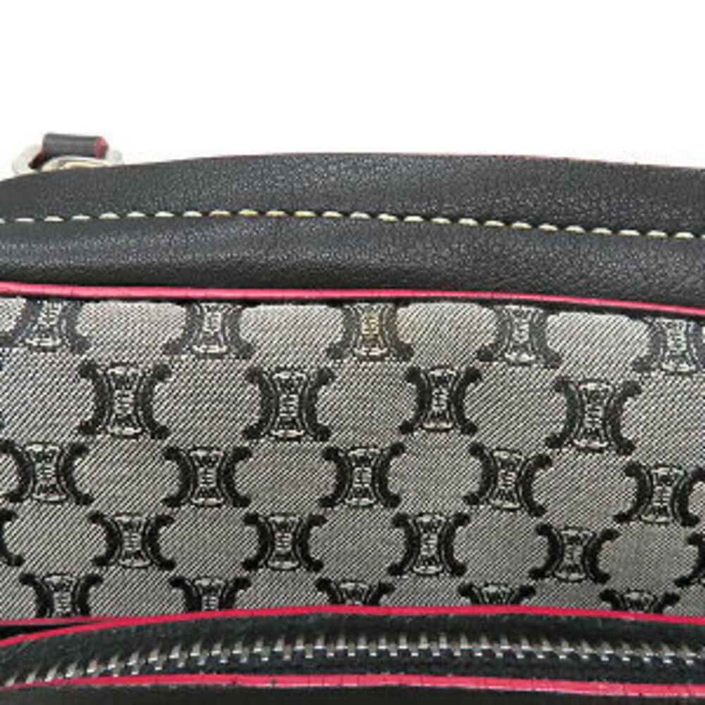 Celine shoulder bag gray black Macadam canvas leather - Picture 5 of 9